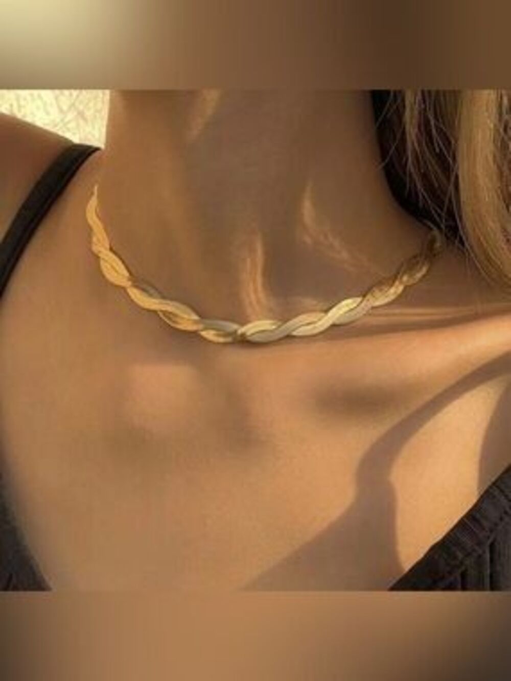 Gold Plated Stainless Steel Knitted Necklace
